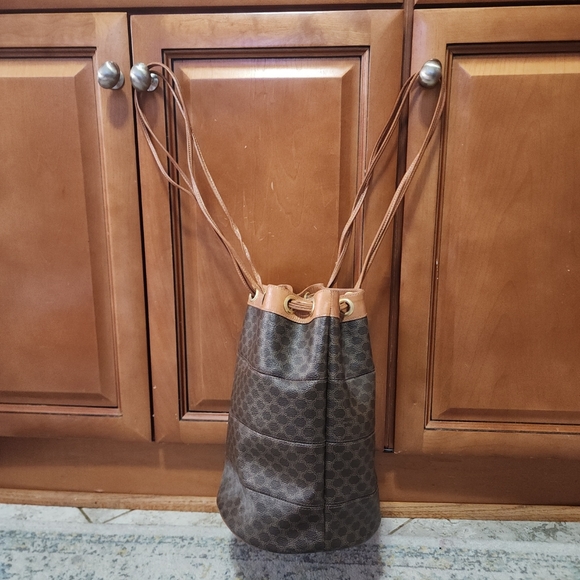 CELINE Canvas/Leather Hobo Bag - Picture 4 of 12